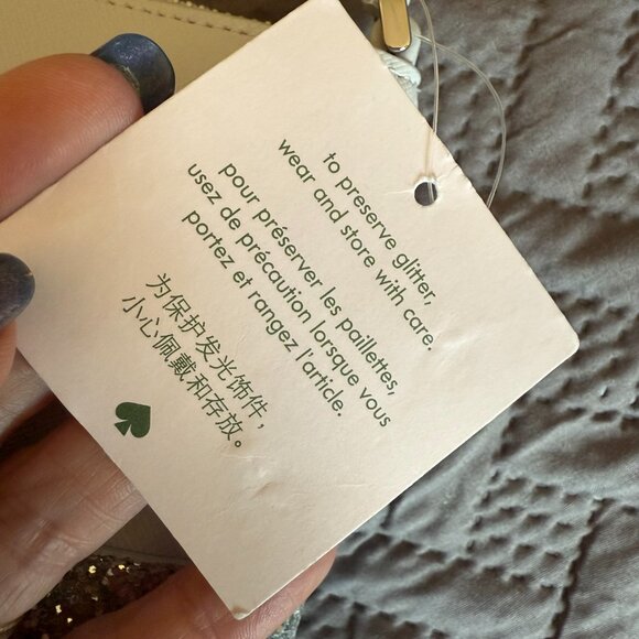 Kate Spade Gray and Silver Flash Glitter Crossbody Purse - Picture 5 of 5